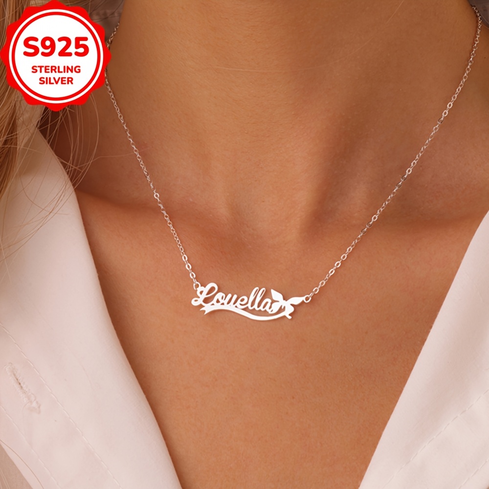 

Collier Personnalisé Avec Papillon, Pendentif Avec Nom En Argent Sterling 925 De 4,5g, Pour De La Saint-Valentin, Les Anniversaires, Les Et Les Diplômes (personnalisé En Français Uniquement)