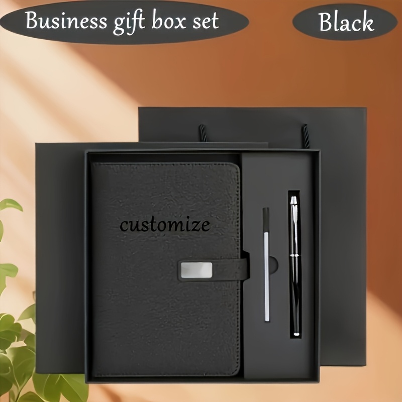 Customizable A5 Notebook Set Red Business Stationery Box