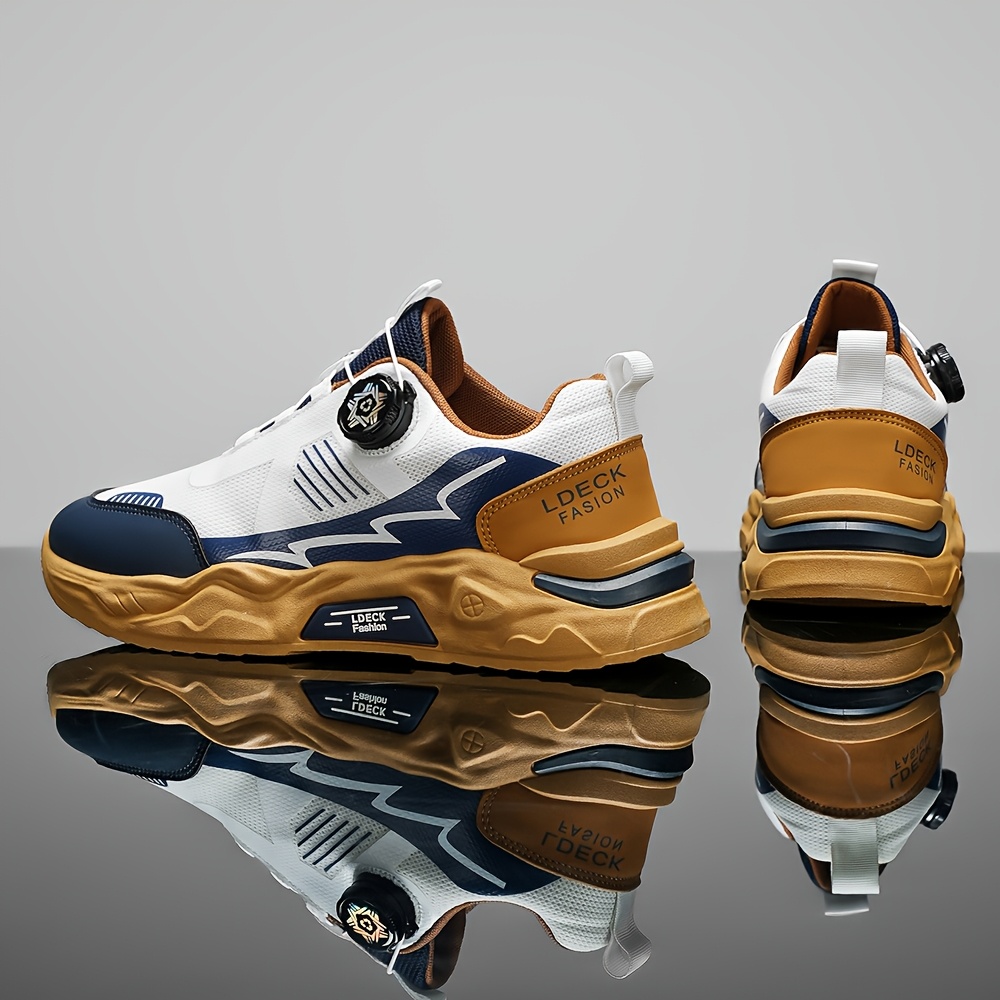 Zapatos deportivos casuales para caminar al aire libre con suela gruesa que aumenta la altura, antideslizantes y cómodos para hombres, de color sólido, con cordones, punta redonda, parte superior de imitación, forro de tela, suela de PVC, plantilla de tela, para primavera/otoño, primavera/verano, todas las estaciones.