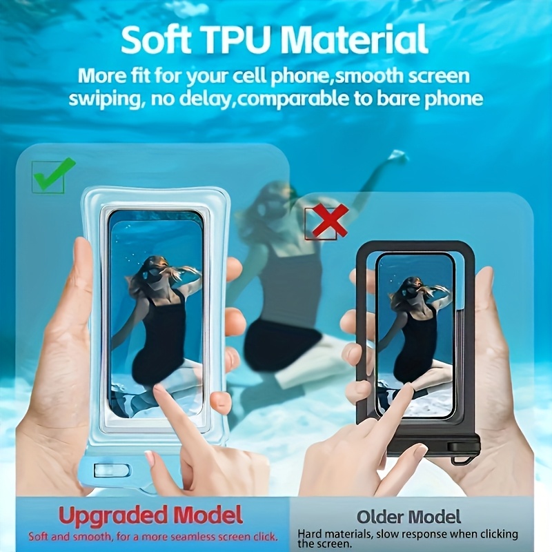1/2/4pcs IP65 Waterproof Bag Secure-Lock Thick Cushion For 7-inch Phones Swimming Surfing Beach Cruises Skiing Outdoor Sports_voghion.com