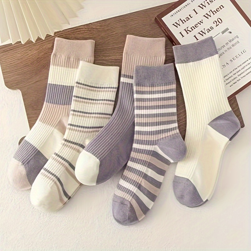 

5 Striped Pattern , All- Mid For Fall & , Women's Stockings & Hosiery
