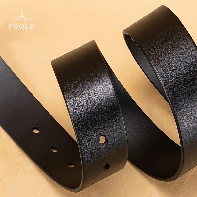 High Faux Leather Belt with Automatic Buckle