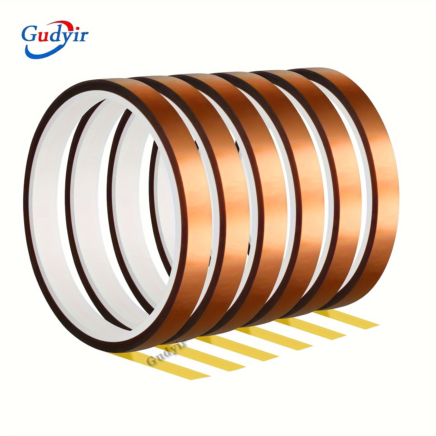 

6 Rolls Heat Resistant Polyimide Tape, 10mm X 10m, Ideal For Electronics, Soldering, , 3d Printing & More