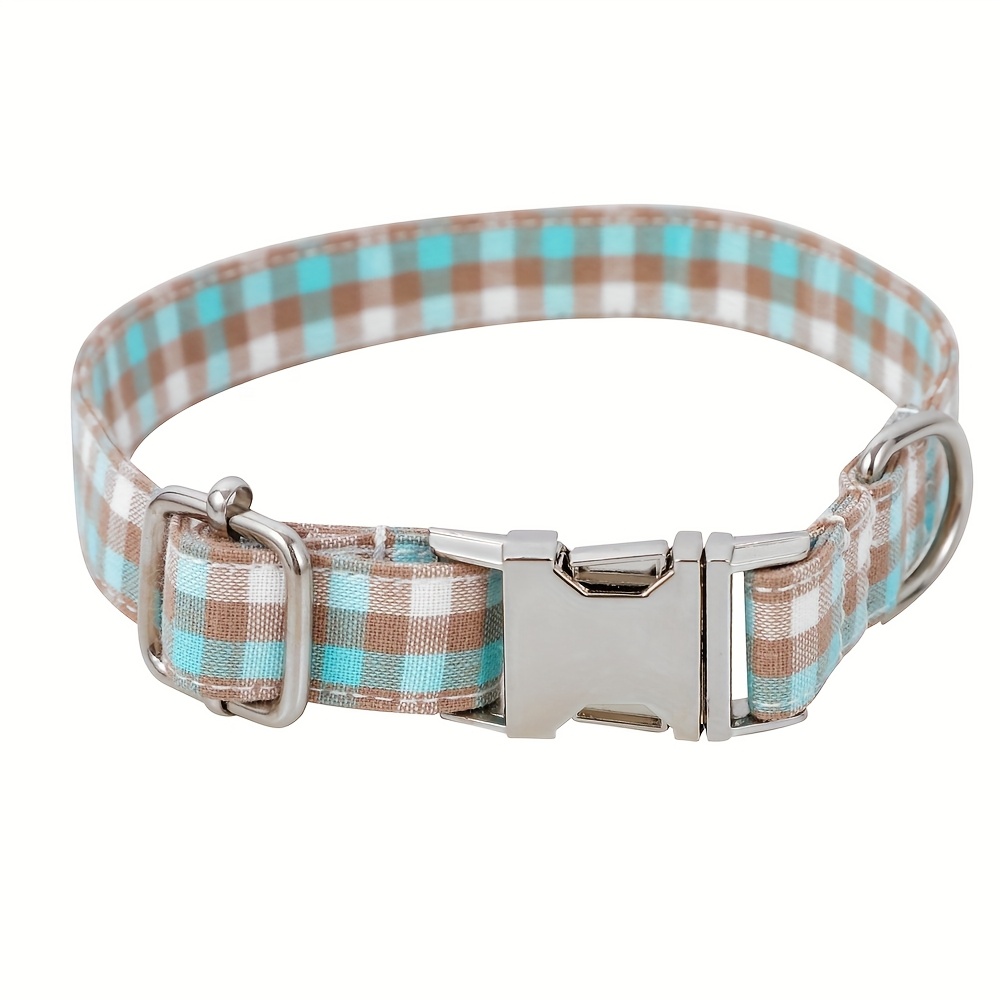 Buckle Dog Collar with British Plaid Design, Customizable
