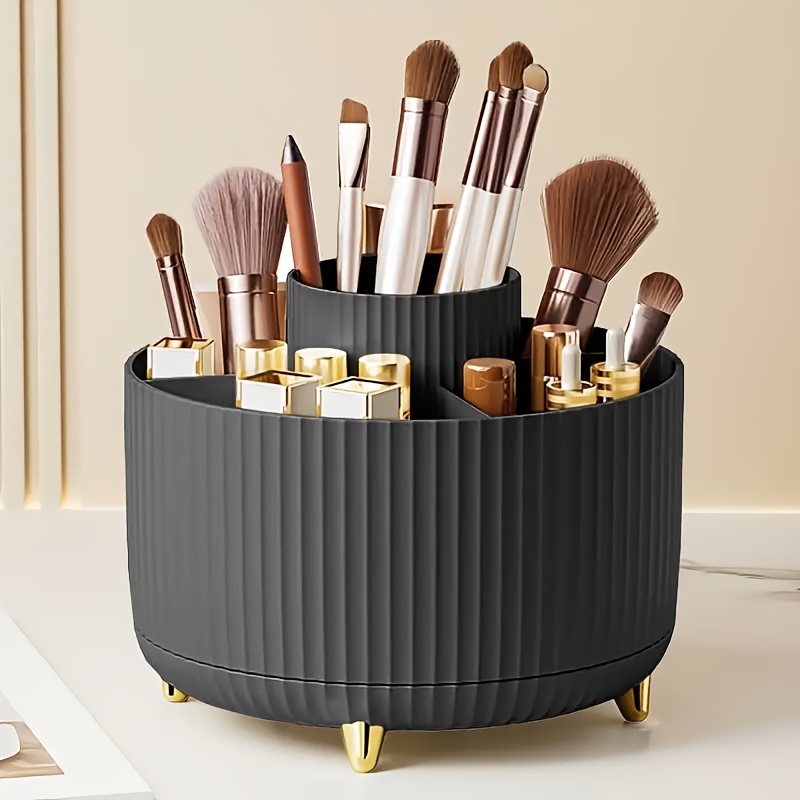 

5-compartment Zlxtxpor Rotating Organizer - Hypoallergenic Plastic, No Installation For Brushes, Lipsticks &