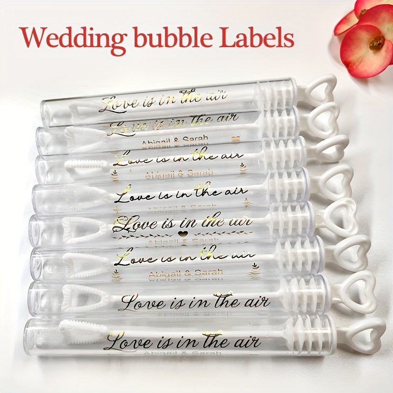 

40/80/160/240/320pcs, Customizable Wedding Decor With Transparent Golden Foil Bubble Labels-design Your Own Bubble Tube Stickers For A Unique, Elegant Addition To Your Wedding Celebrations 0.78*1.97in