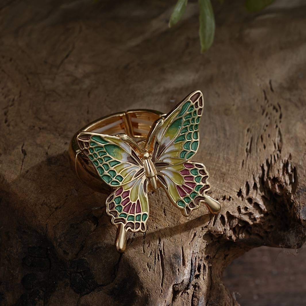 Women's Elegant Golden Plated Butterfly Ring