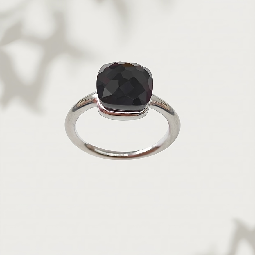 Women's Mushroom Head Square Ring & Sexy Stainless Steel Ring