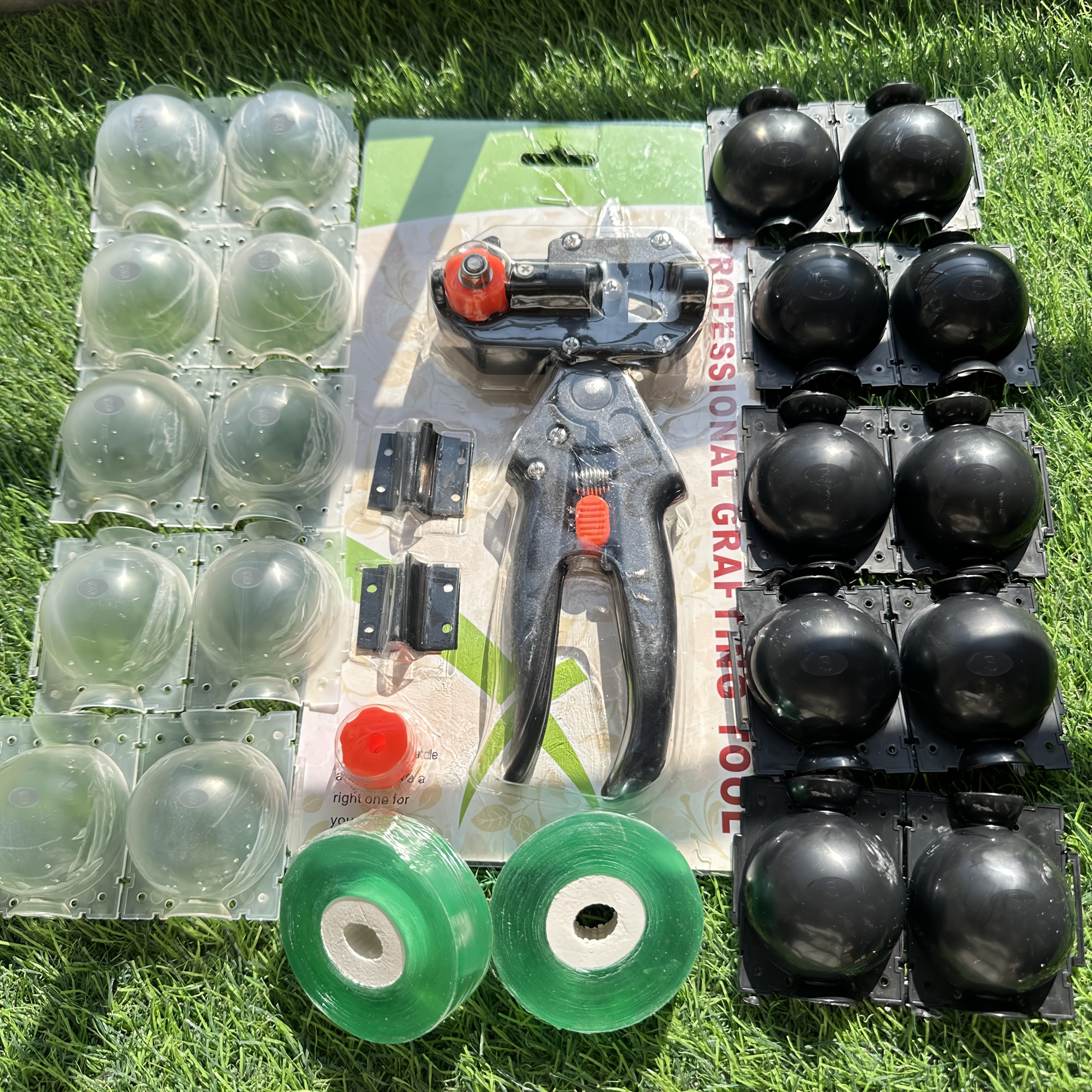 TEMU Juego de 16 piezas de herramientas profesionales de jardinería dos en uno para y | Juego manual de corte de V y U con hoja de acero , que cinta