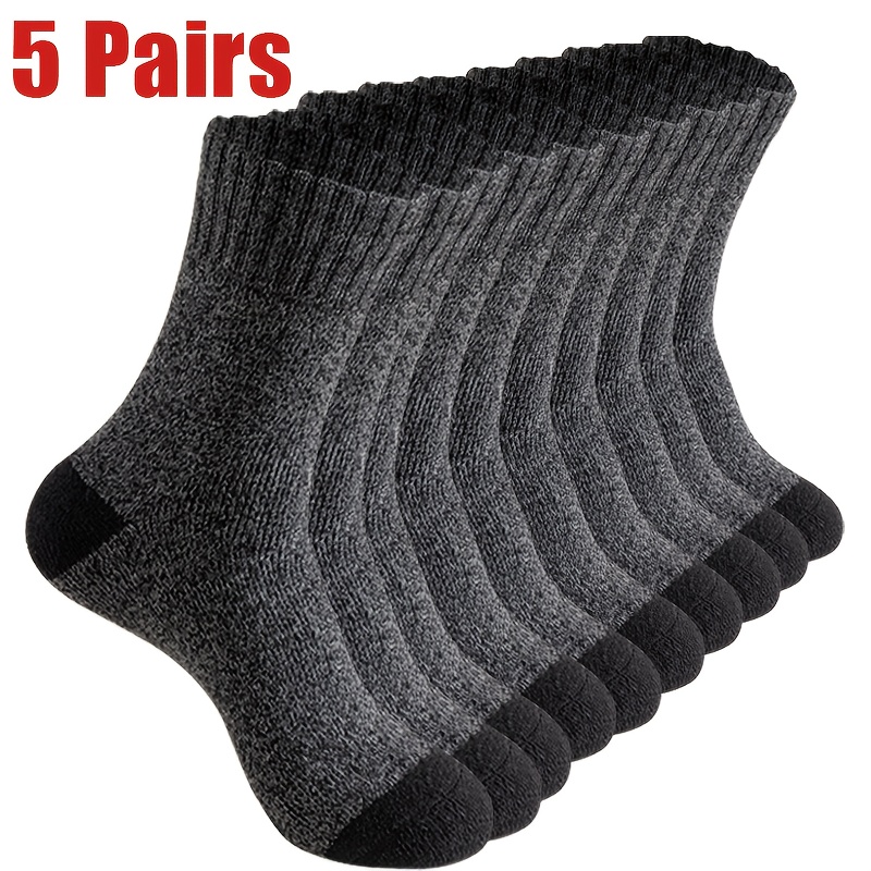 Image of 5-pack Thick Winter Socks For Men And Women, Terry Cloth Hiking Sports Socks, Outdoor Cycling Socks, Christmas Gift, Size 36-43