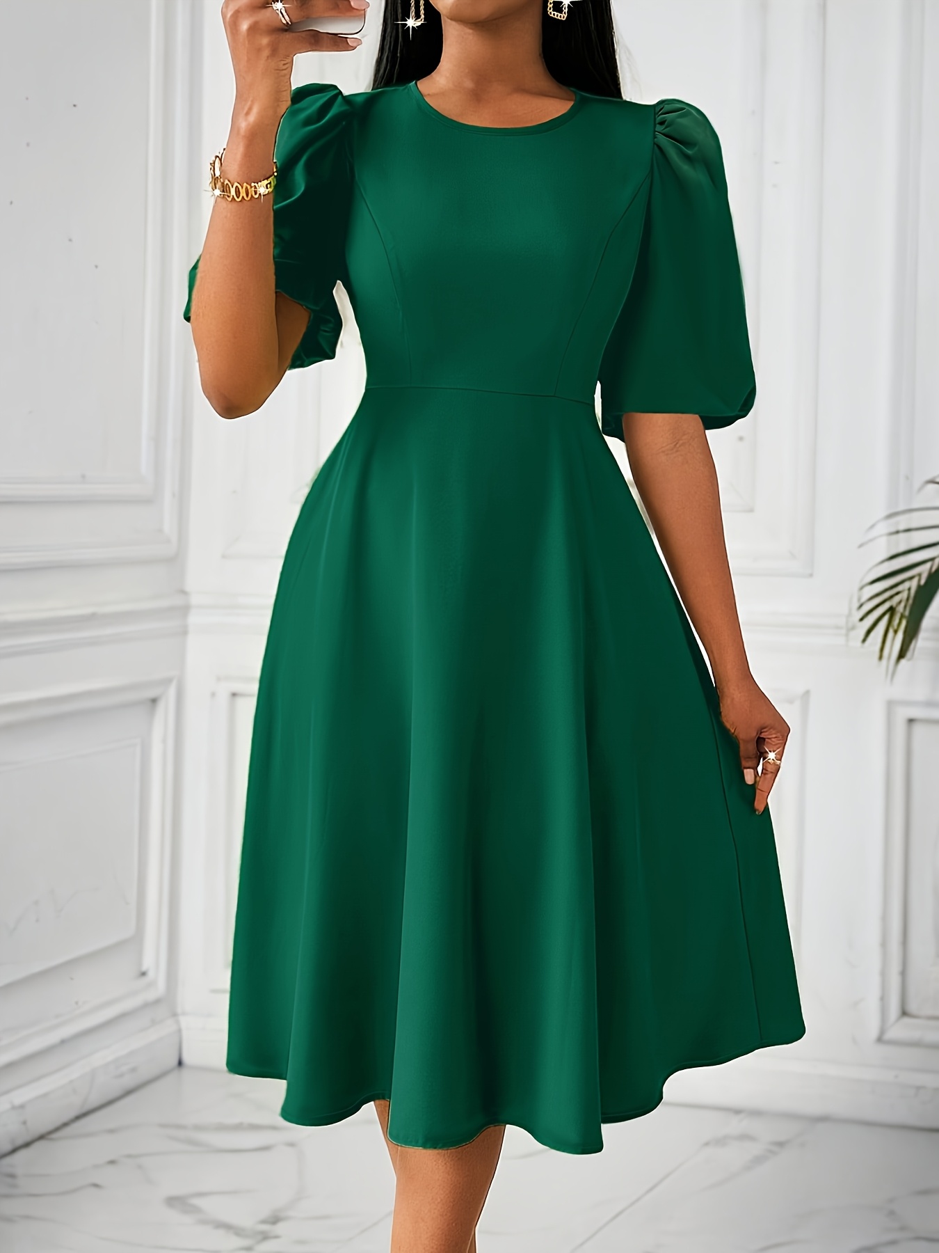 green emerald velvet dress Final Sale Plus Size Sleeveless Baby Doll Dress in Green – Chic And Curvy