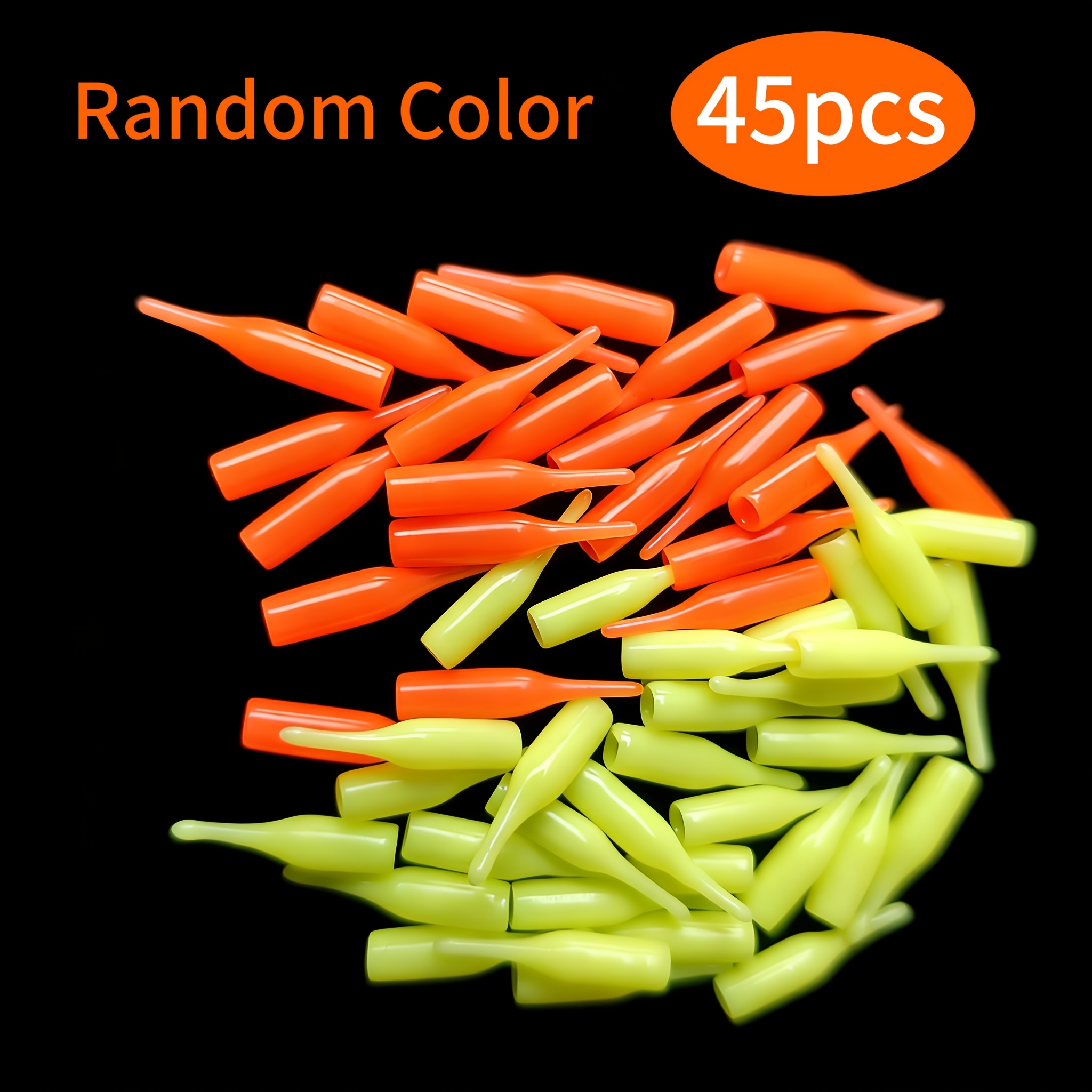 TEMU 25/45pcs Random Color Fishing Line Group Anti- Tube, Figure-8 Ring Anti- Protective Cover, Soft Plastic Float Stopper, Sea Fishing Additions