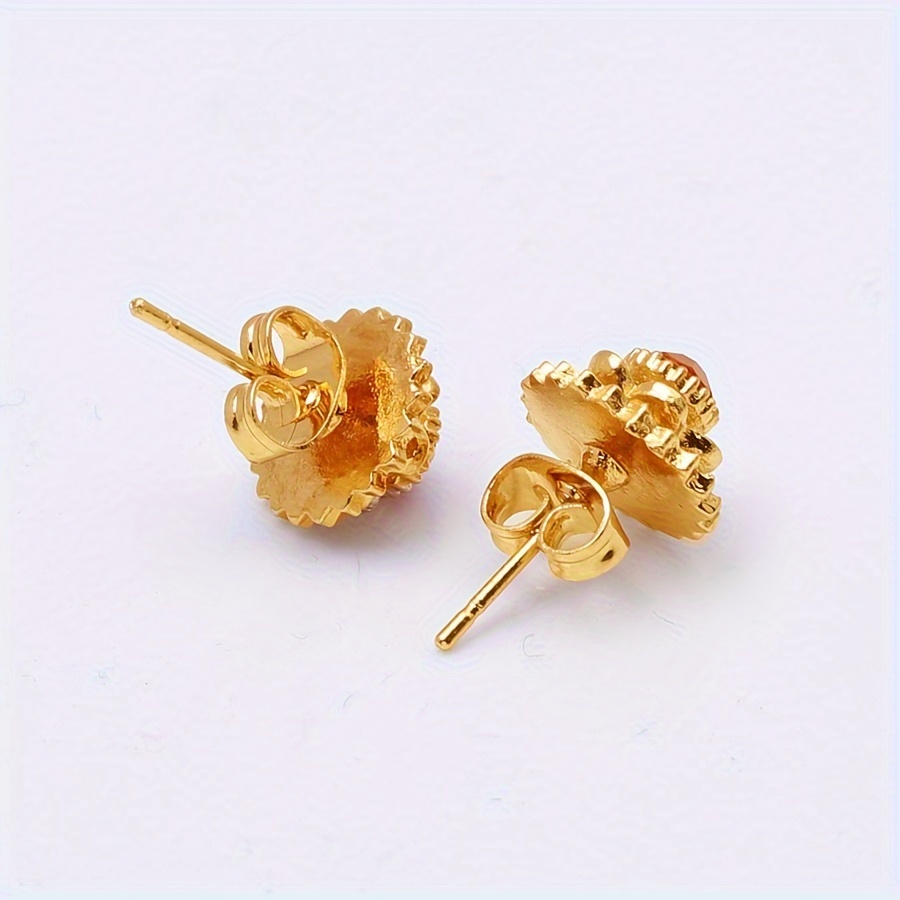 Middle Eastern Inspired Red Stud Earrings