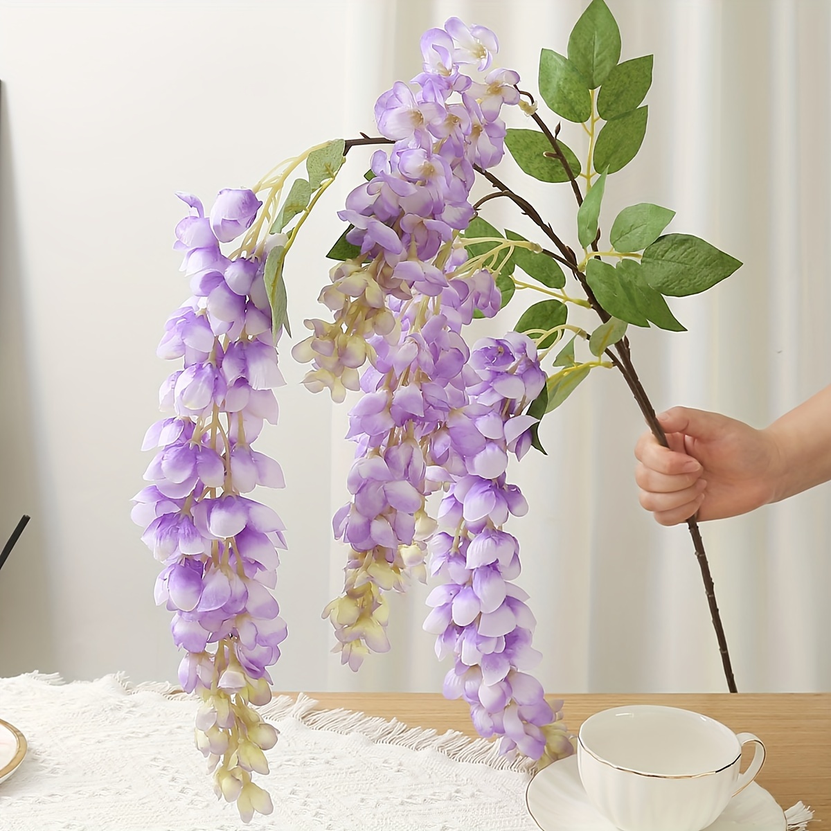 E-shop 5-Gabel Glyzinien-Anhänger, künstliche Blumen, Kunstblumen, Blumen, Hochzeitsdekorationen, simulierende Dekorationen, Partys, Events