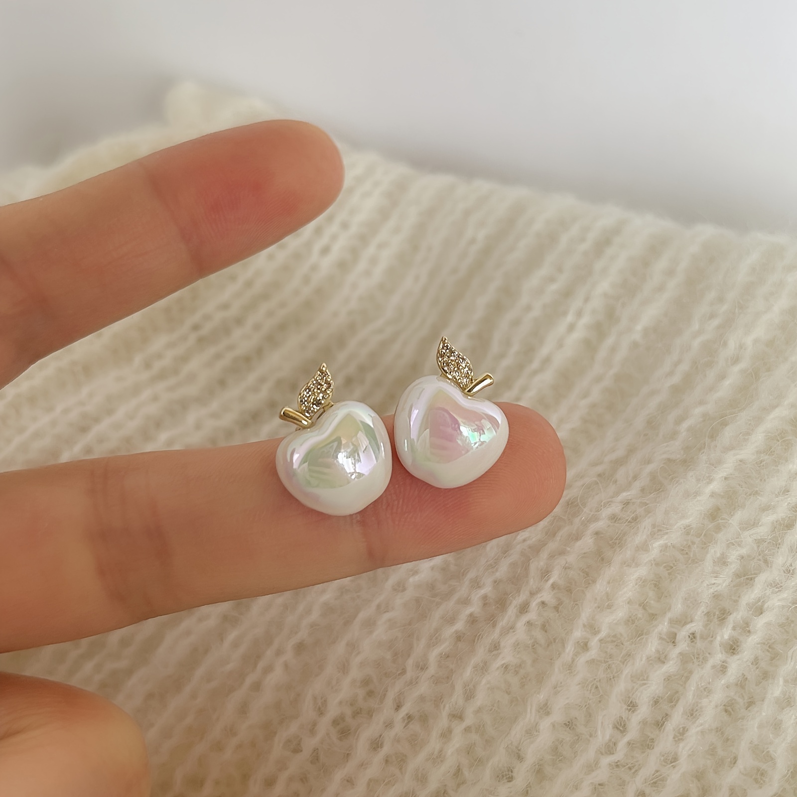 TEMU 1 Pair Of Elegant Zirconia & Pearl Stud Earrings - Chic , Ideal For & , Perfect Gift For Women