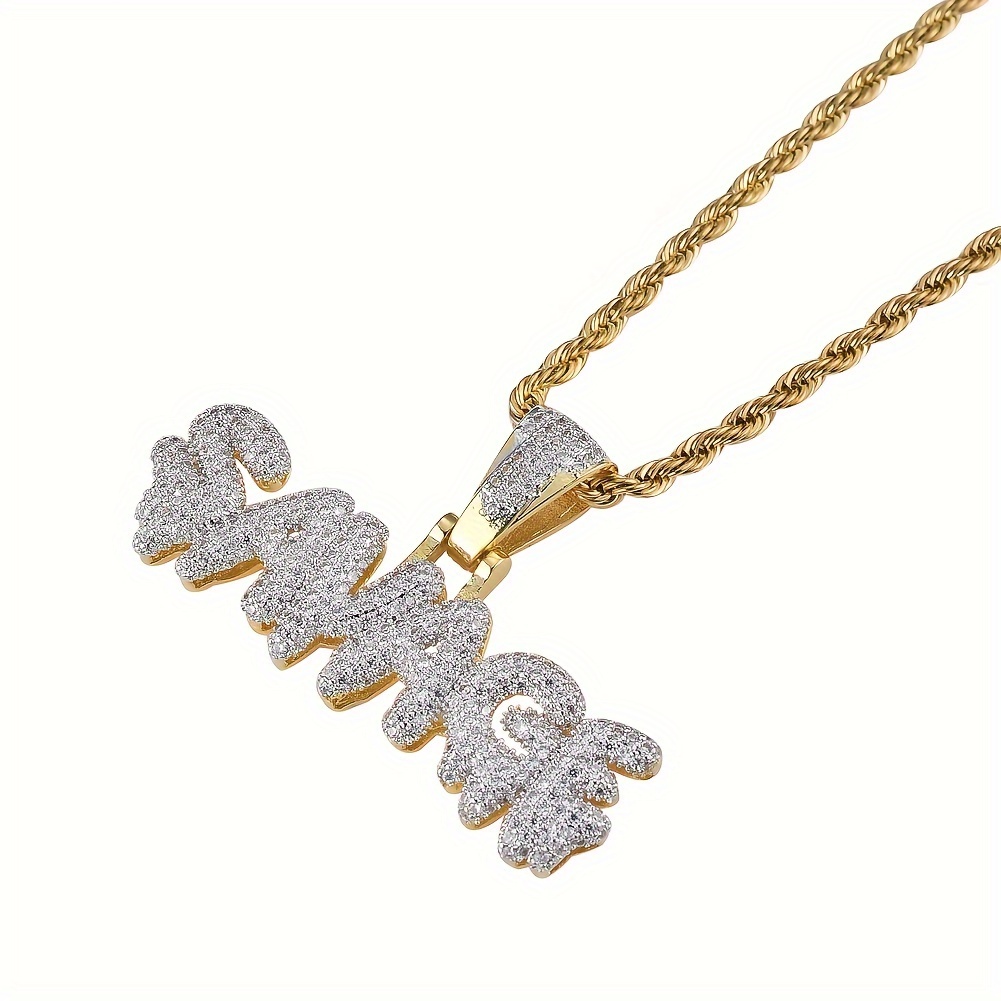 

1 Piece Hip-hop Savage Pendant Personalized Letter Necklace Zirconia Trendy Necklace For Men And Women