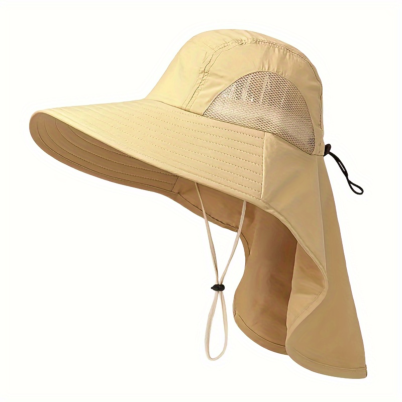 1pc UV Protection Big Shawl Sun Hat with Neck Flap for Men and