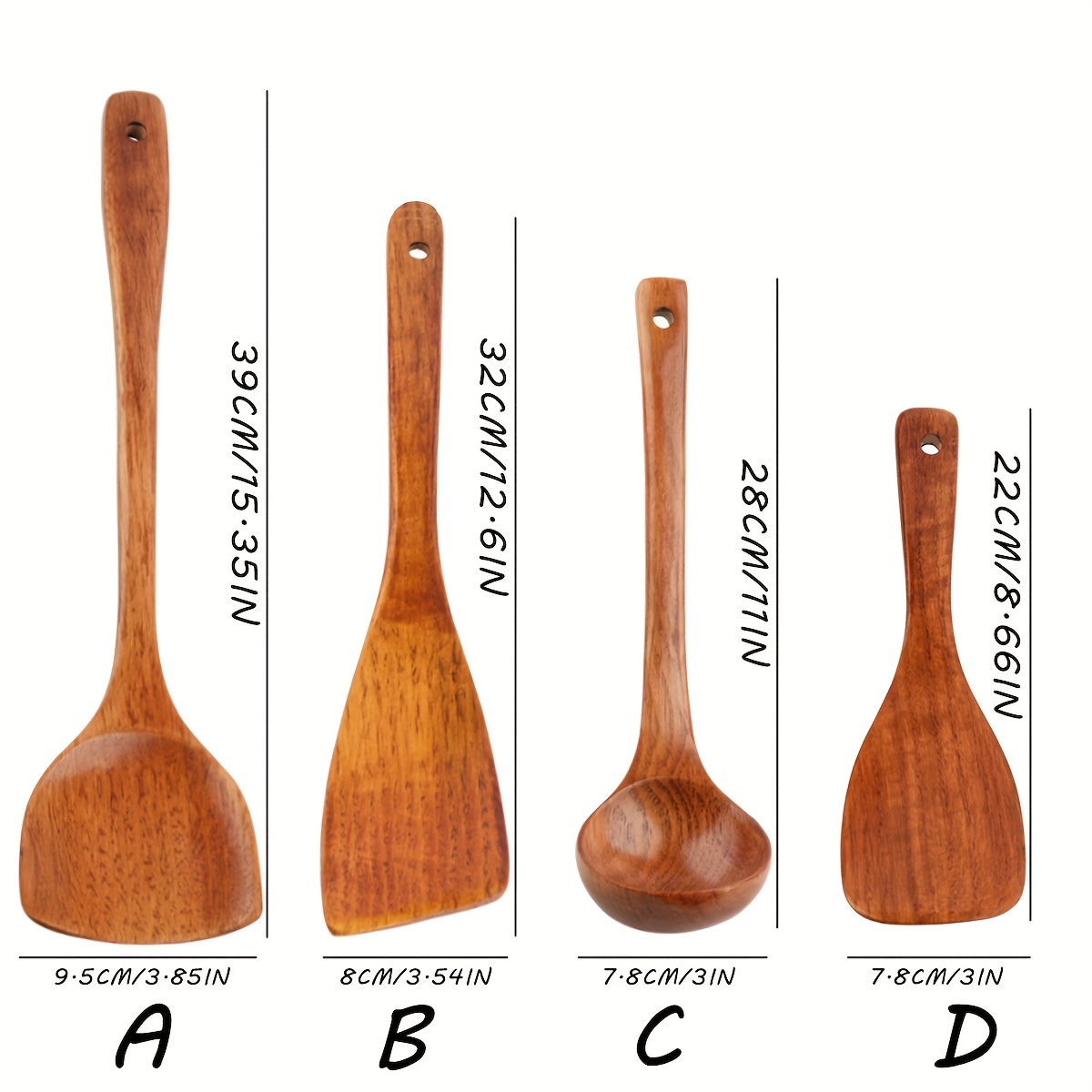 Wooden Shovel With Long Handle, Made Of Natural Wood, , Special For Stir-frying, Rice Spoon, Soup Spoon