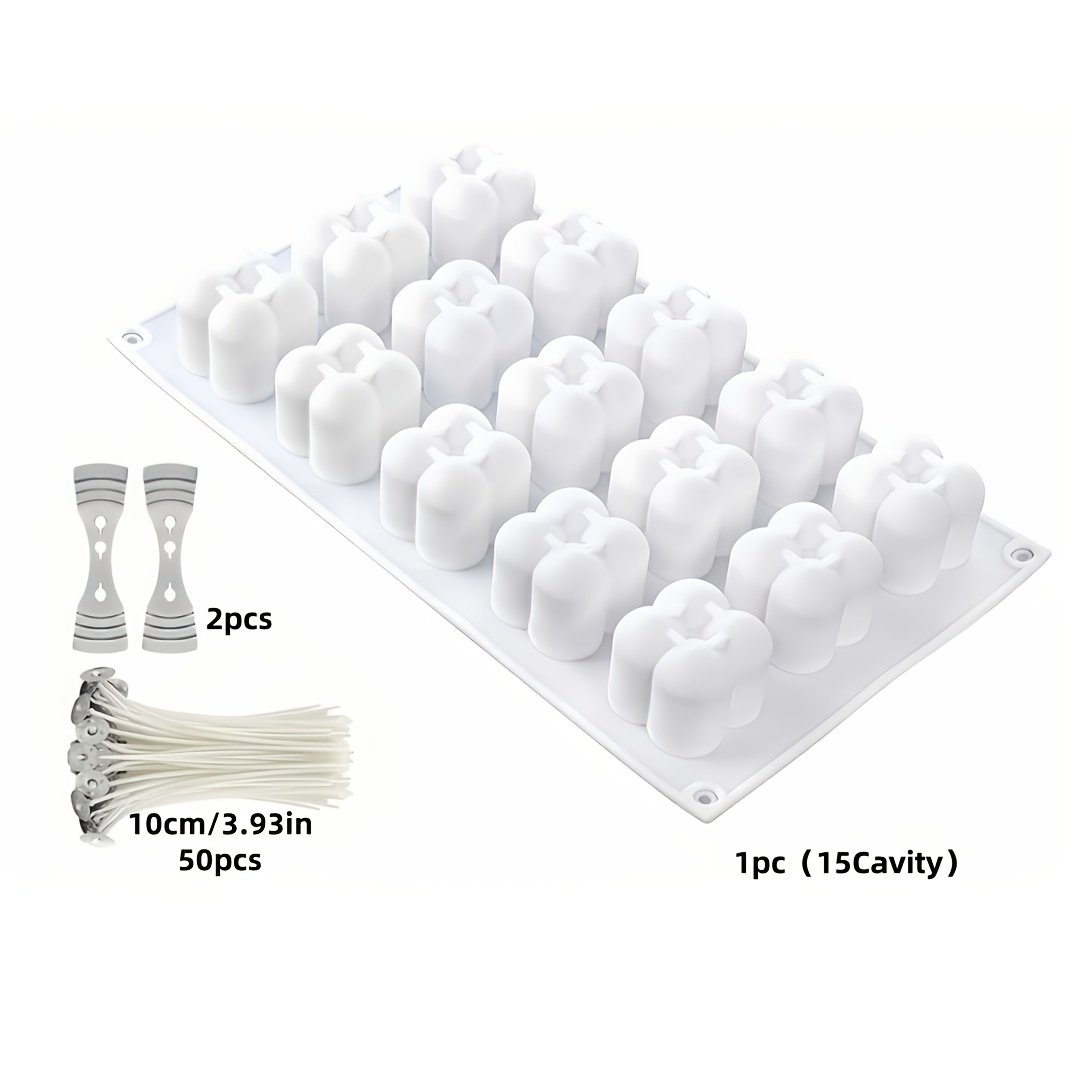 Image of 1pc Of 15-cavitity Bubble Candle Mold Set, With 50pcs Candle Wicks And 2pcs Stainless Steel Wicks Holder, Craft Candle Decoration Tools, Creative Candle Mold Making Candle Mold