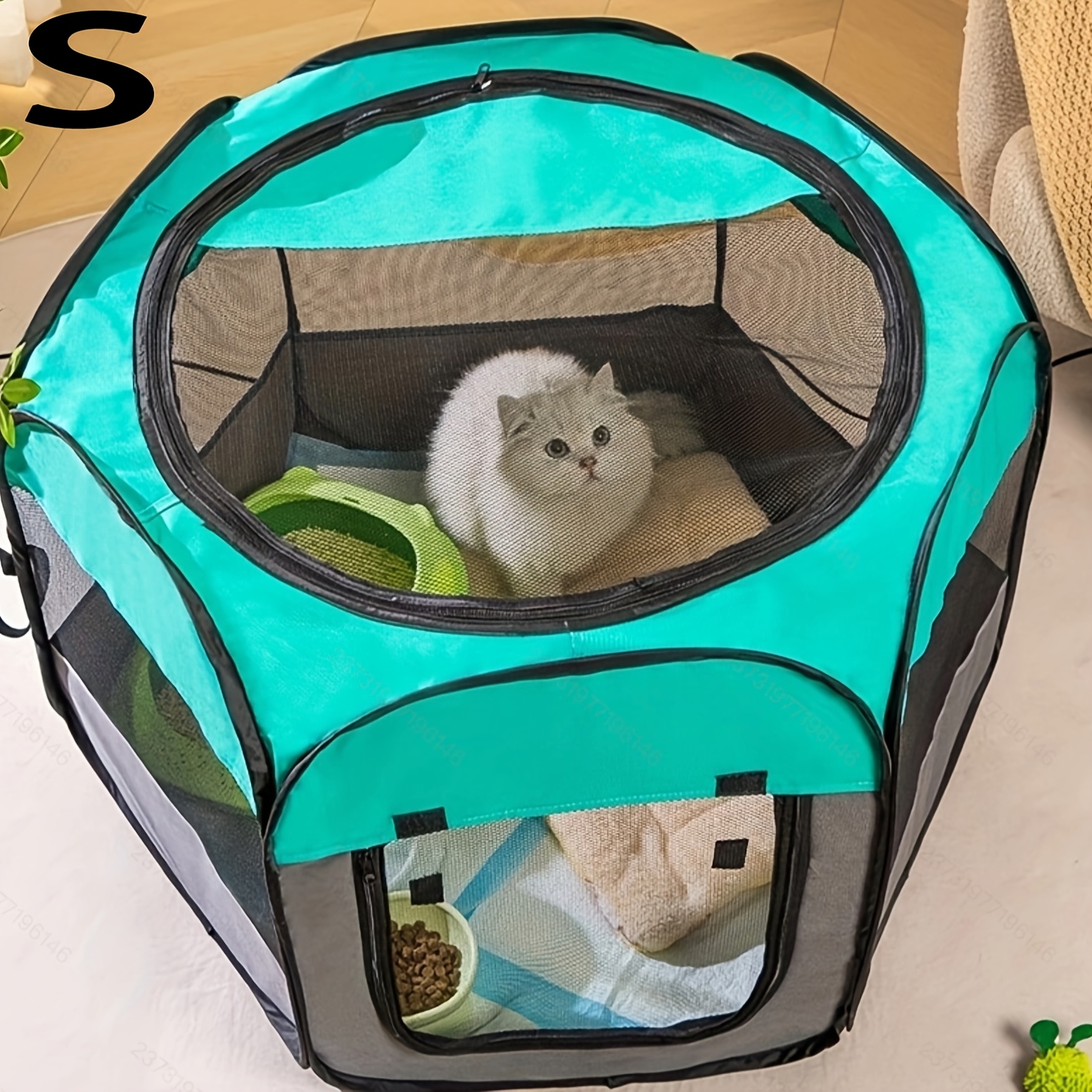 TEMU Hexagonal Pet Tent: Ventilated, Breathable, And Lightweight Cat/dog House, Foldable To . Hexagonal Portable Cat Breeding Box, Foldable Enclosed