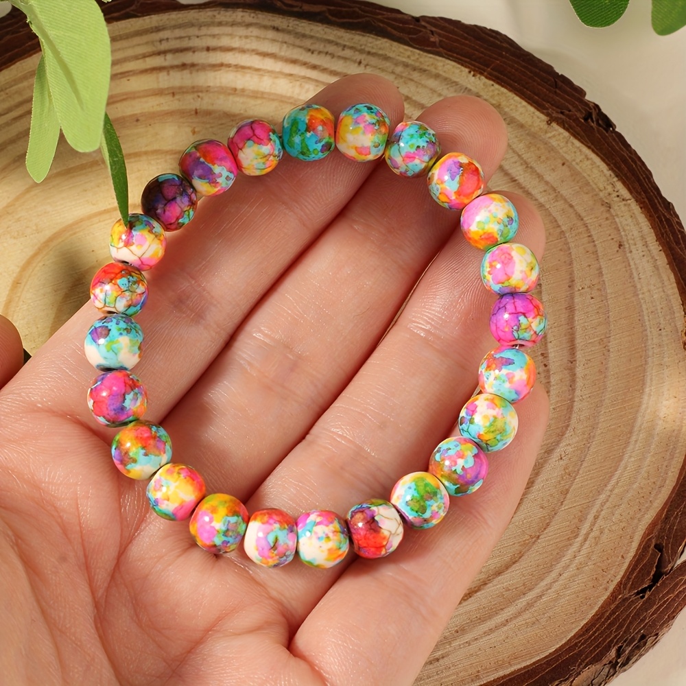 1pc Bohemian Style Beach Vacation Bracelet Unisex Y2k Colorful Bead Bracelet Handmade