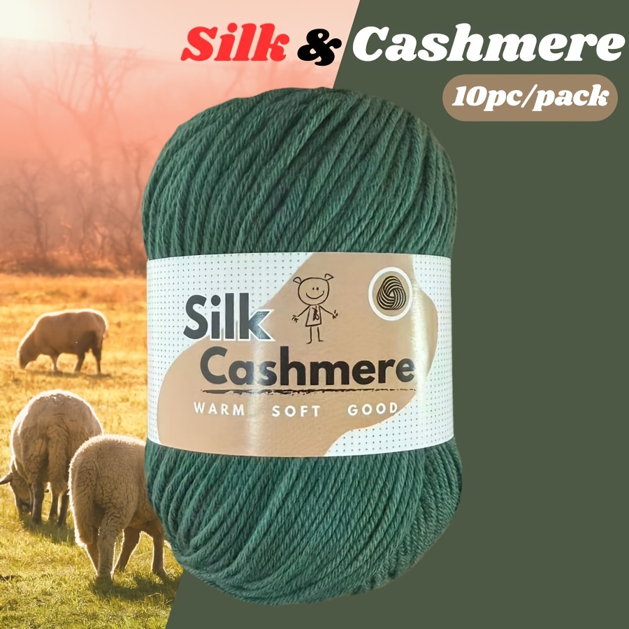 E-shop 10 Stück Seiden-Kaschmir-Garn DK Doppelstrick, Hochwertig, weich warm, für Häkeln Stricken, für Weihnachten, Halloween, Ostern, Thanksgiving,