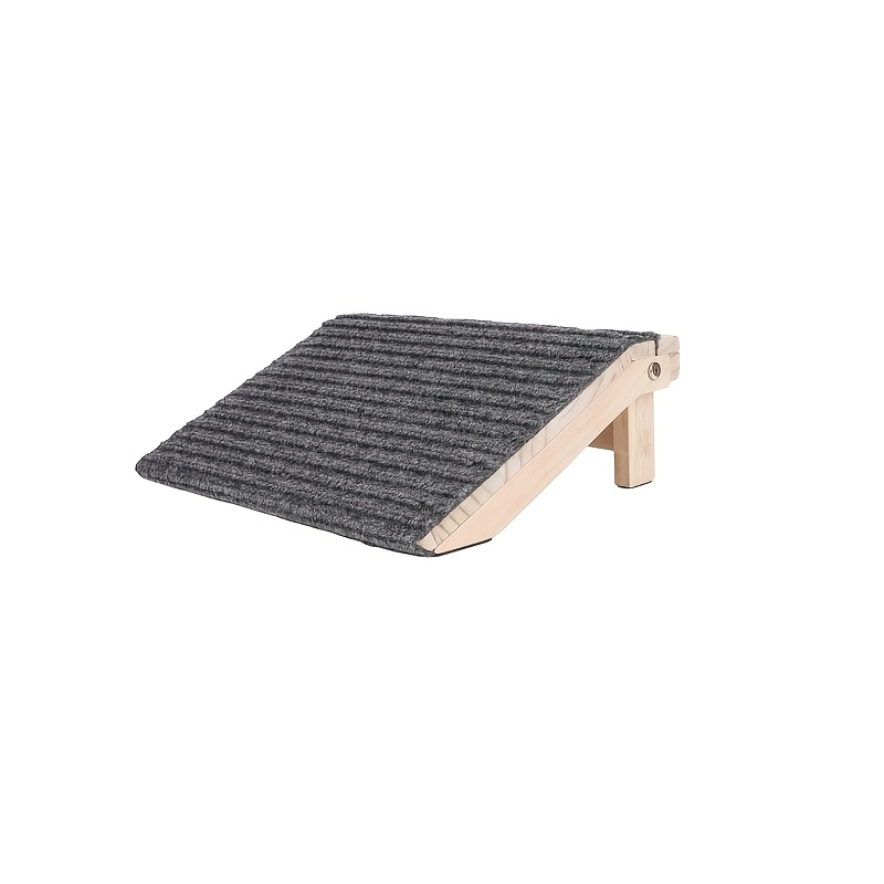 TEMU Foldable Wooden Dog Ramp With Non-slip Carpet Steps Suitable For Stairs, Portable Wood Pet Stair Ramp With Carpet Surface, Pet Steps For Small
