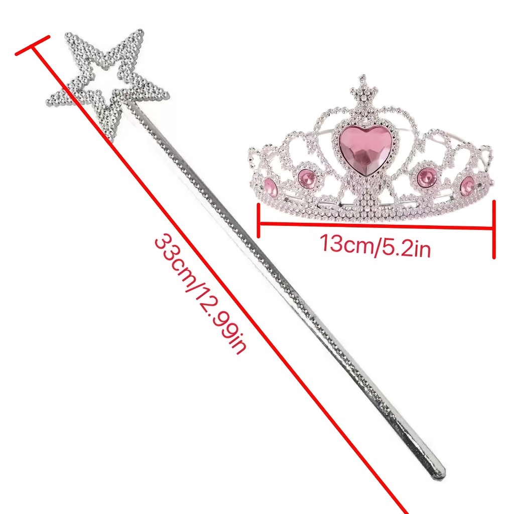 7 Sets Silvery Or 5 Sets Golden Star Wand And Heart Crown Set