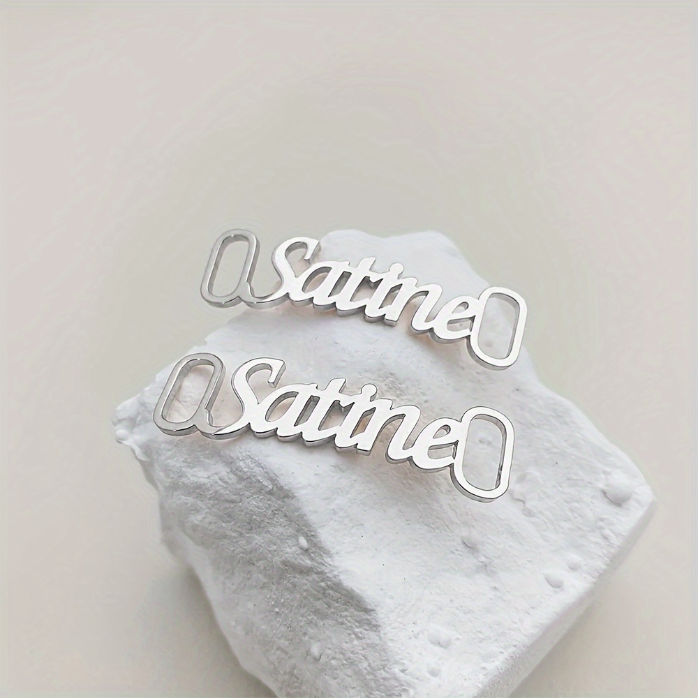 TEMU Customize A Pair Of Name Shoe Buckles, Personalized Fashion Name Shoe Buckles, Stainless Steel Shoe And Boot Additions, Popular Jewelry For Men
