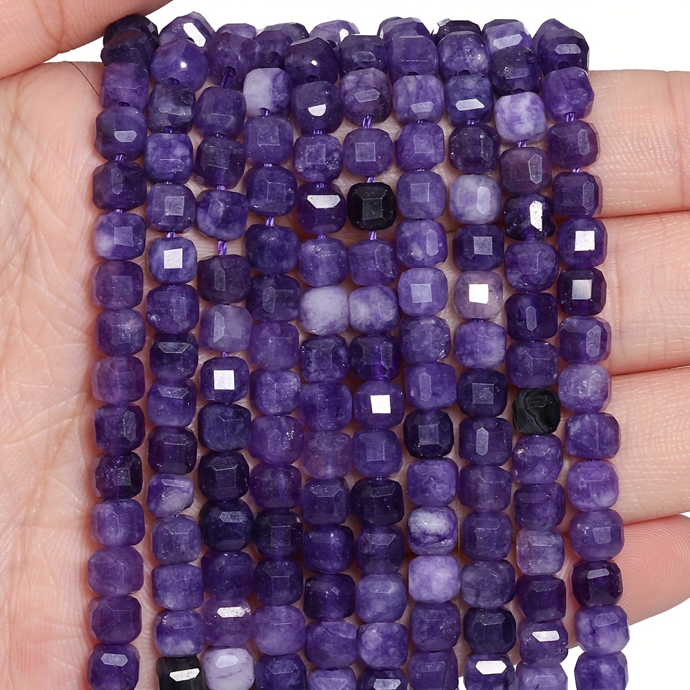 

Jilkol 5x5mm Natural Amethyst Stone Beads - Cube Square Beads For Making, Bracelets, Necklaces, Earrings - High- Supplies For Holiday Decorations & Gifts, Beads For Jewelry Making