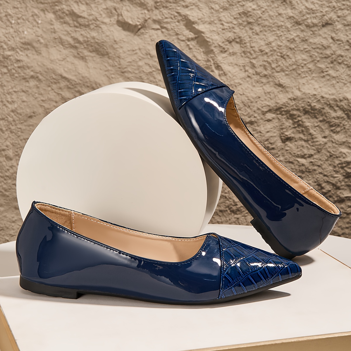 navy flat shoes sold on Temu New Zealand