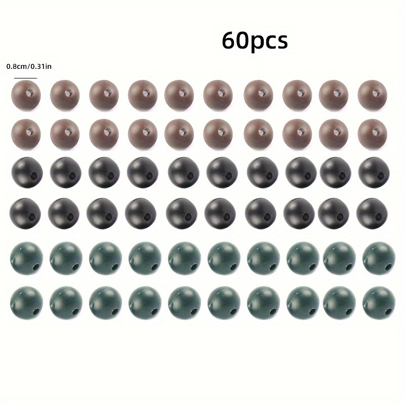 60pcs Soft Pe Beads, Bait Stop Beads, Carp Fishing Accessories, 6/8/10mm