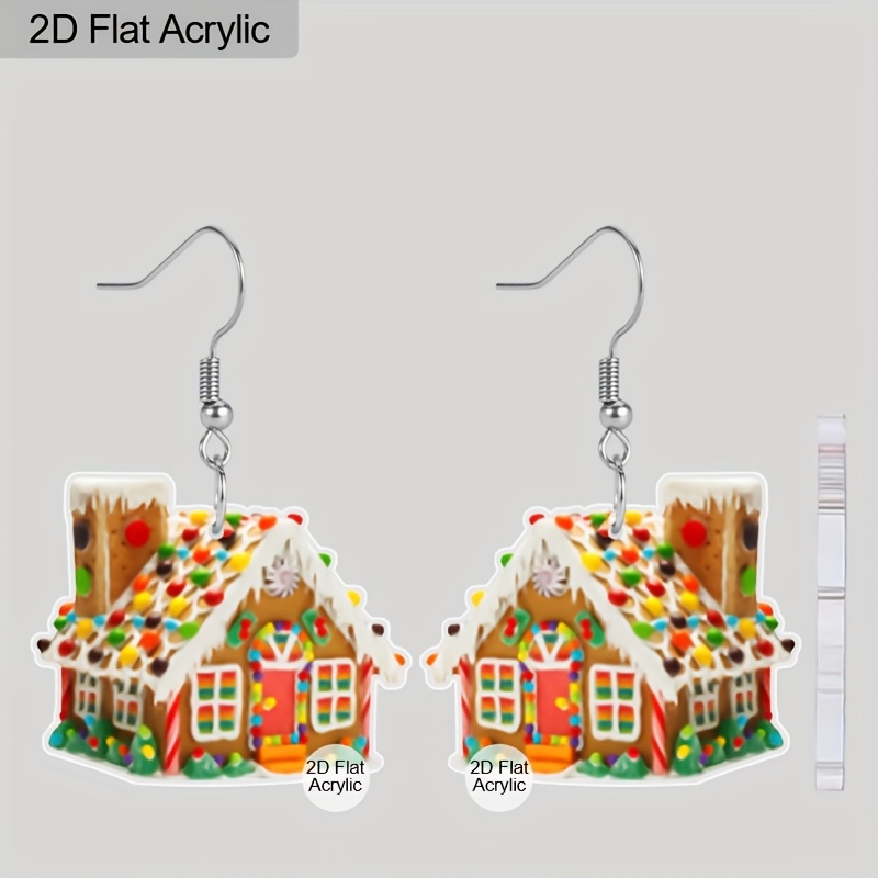 TEMU 2d Flat, 1 Pair Of Christmas Colored Small Ball Acrylic Earrings, Fashionable And Party Gifts, Girlfriend Gifts, Birthday Gifts Product Surface