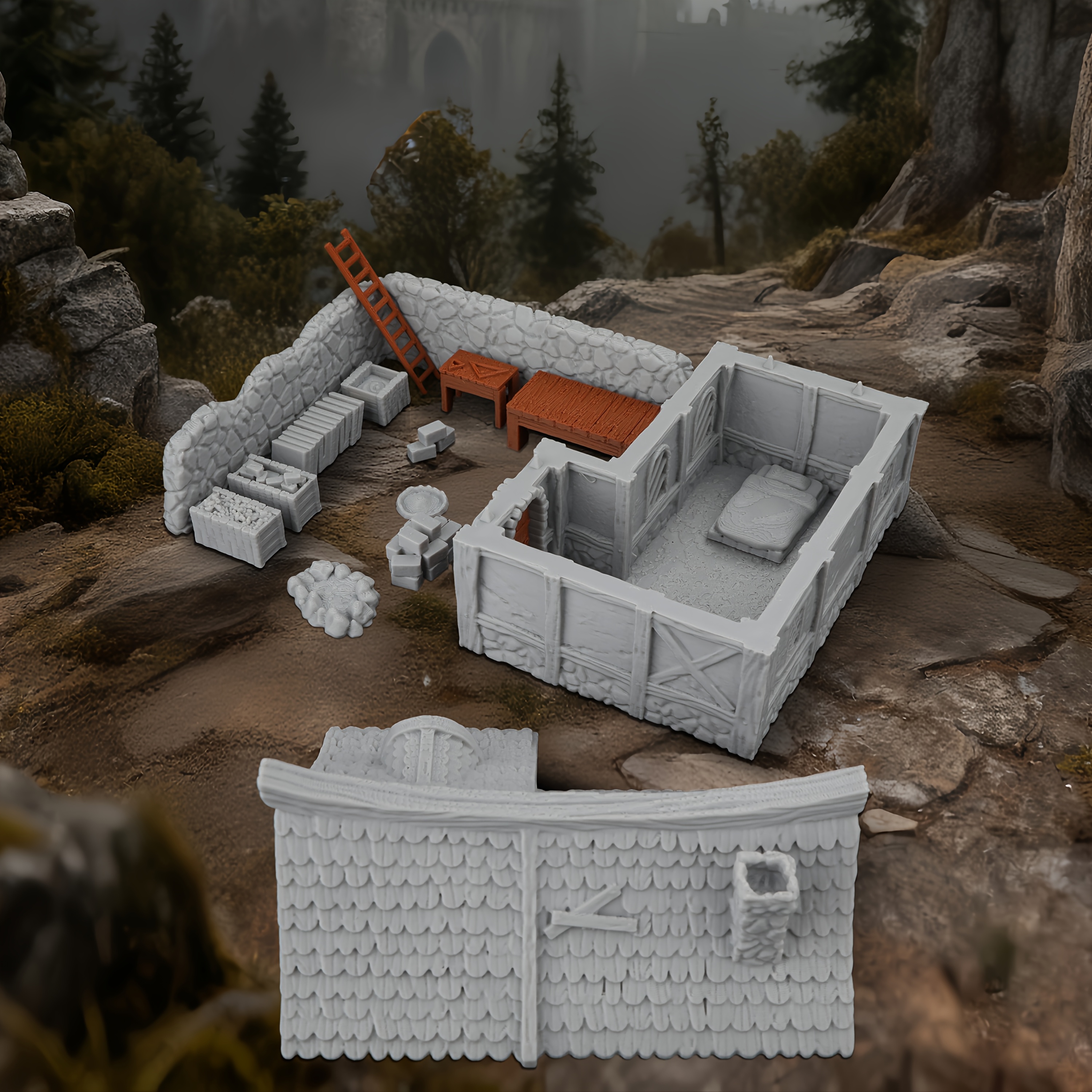 Fantasy Mountain Workshop Mason House Miniature Terrain Set