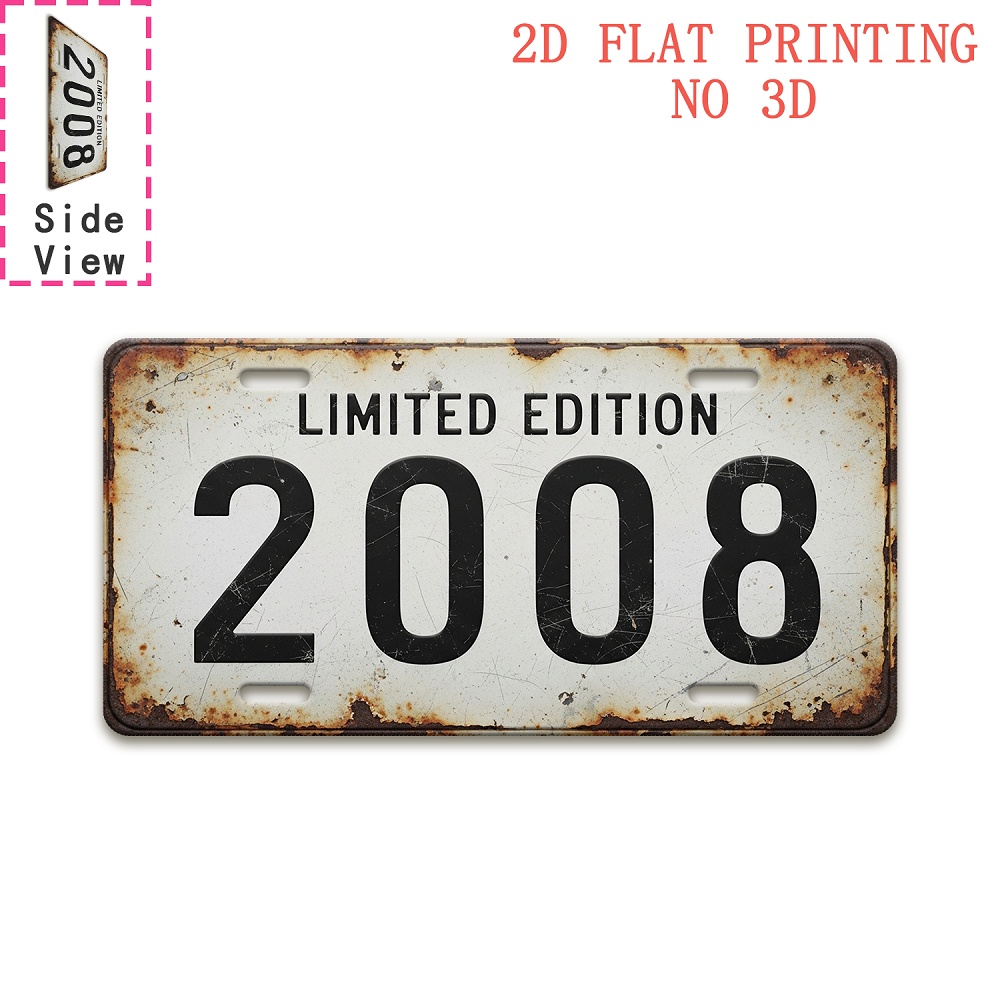 TEMU Décoration Murale 2D Plate, Impression 2D Plate, 1pc, Panneau Vintage 2008 (29.97Cm X 14.99Cm), Idéal pour Man Cave, Bar, Garage, Café, Salon,