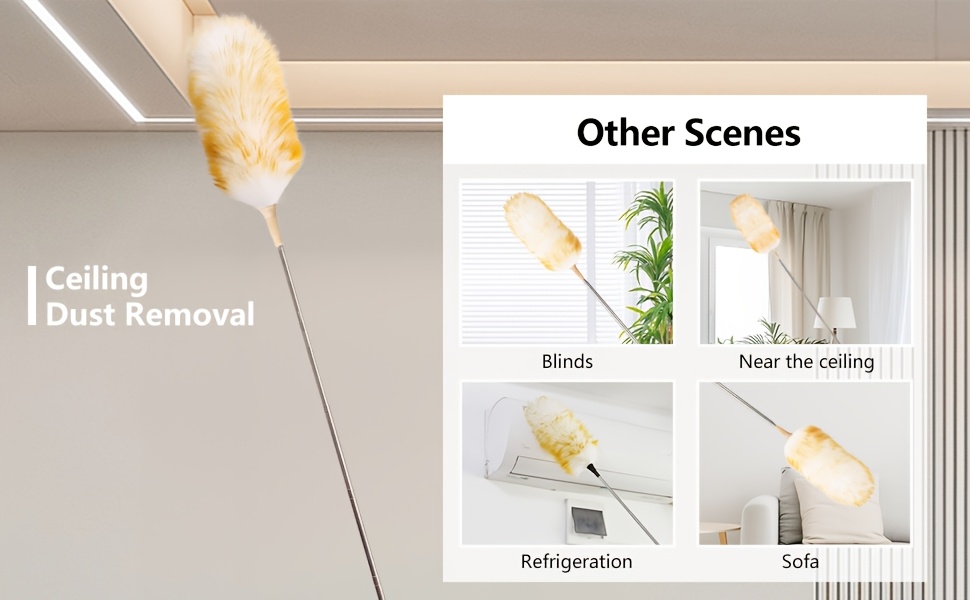 extendable   inch detachable premium wool dusting brush soft flexible and extendable ideal for   cleaning in narrow spaces   for home office and outdoor details 1