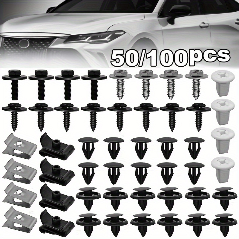 

50/100pcs Car Engine Under Body Cover Clips For Toyota Lexus Bumper Fender Trim Mudguard Screws Rivet Auto Fitting Kit