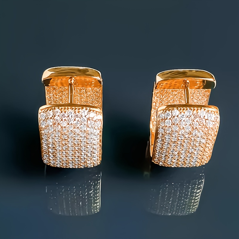 E-shop Leichte Vintage Ohrhänger mit funkelndem Zirkonia-Einlage, elegante Damenohrschmuck, elegantes Geschenk für Frauen