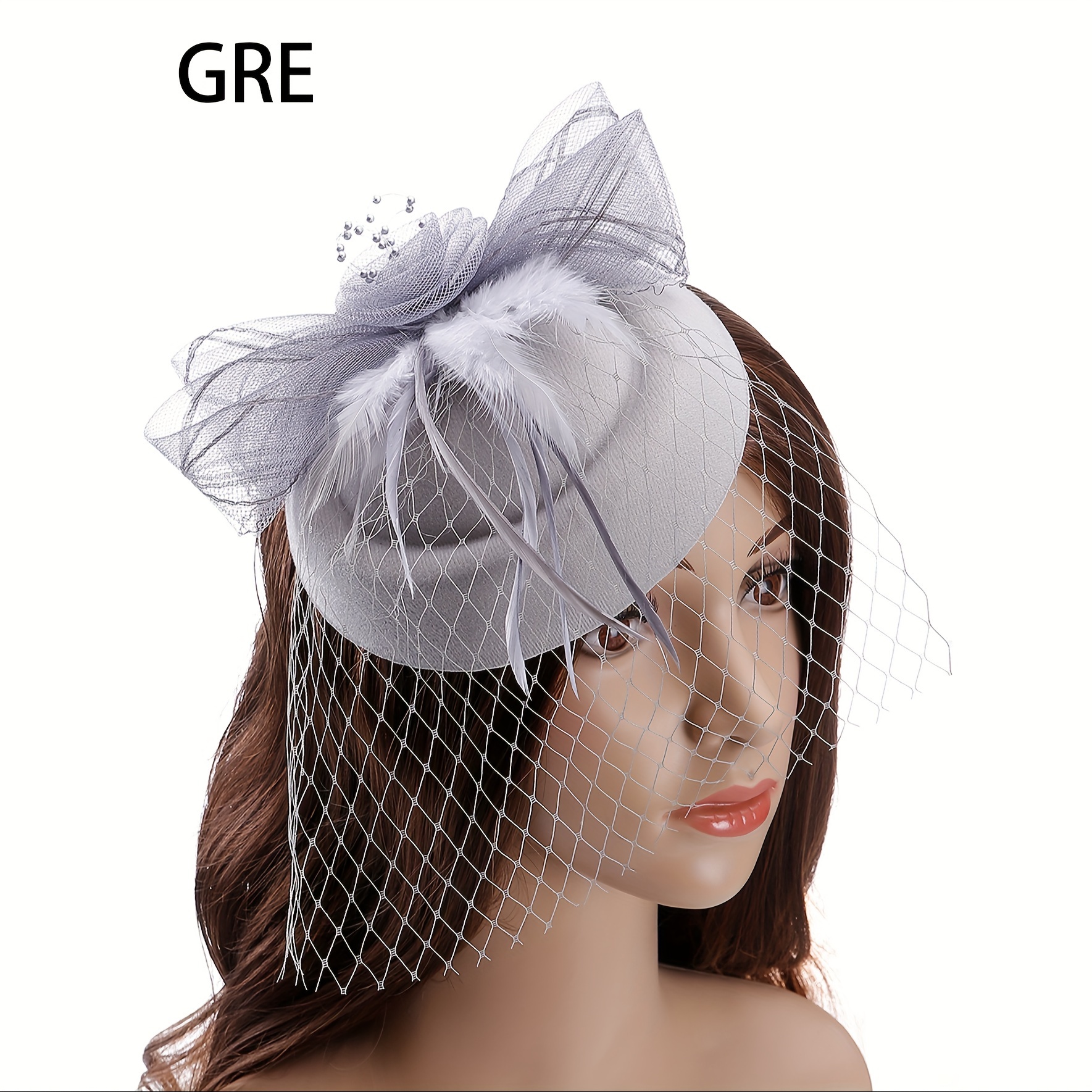 Beloved Grey Pillbox Mesh Veil Fascinator Kentucky Derby Tea Party Brunc… Amazon.com: Vijiv Fascinator Hat for Women Tea Party Beaded  main image 4
