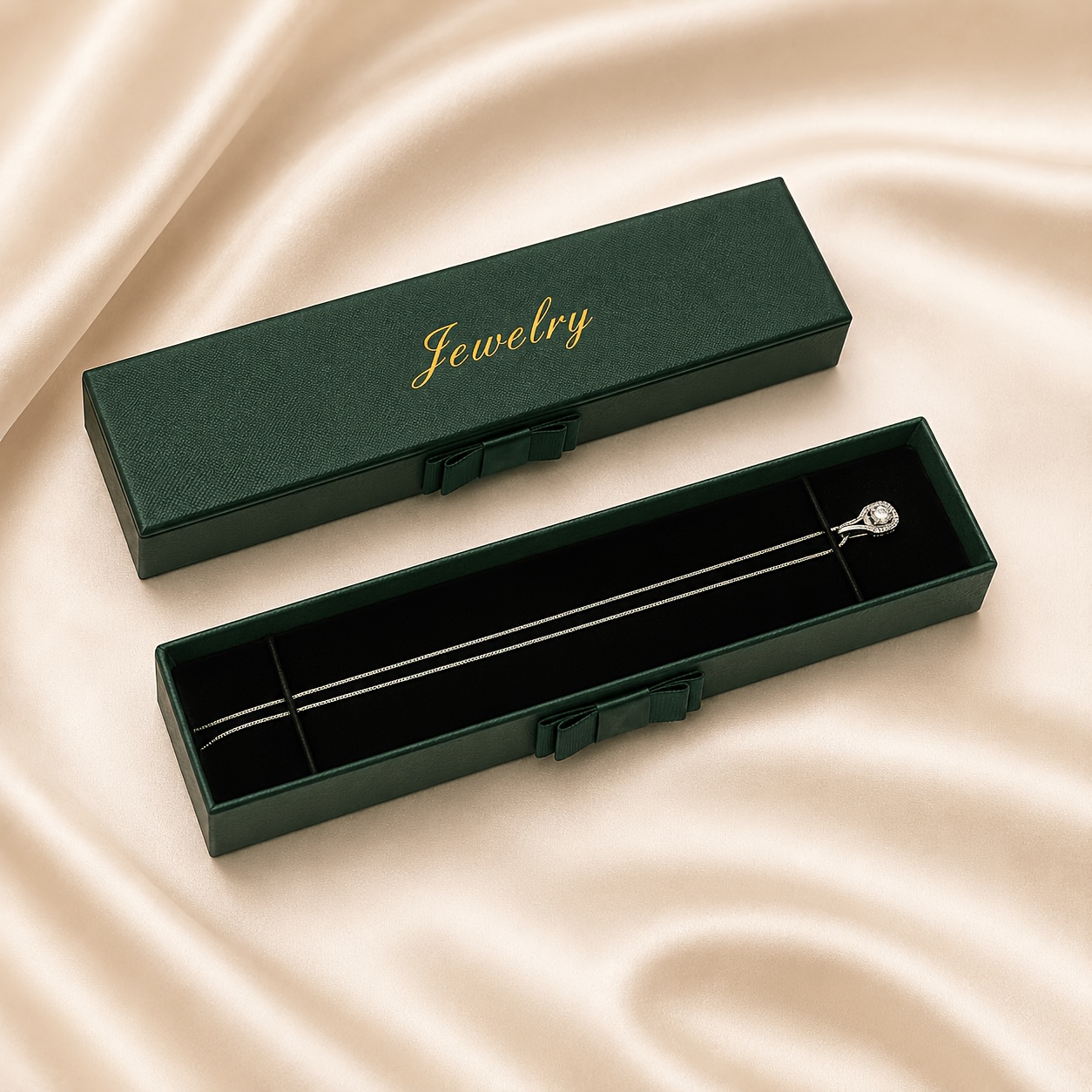 6pcs Side Bow Long Necklace Gift Boxes, Elegant Packaging