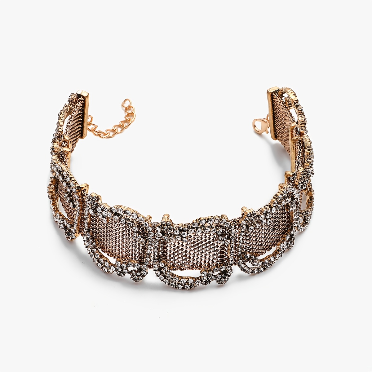 TEMU Collar Retro de Resina con Malla, Elegante Collar de Cadena con Cierre, Joyería para Mujer, Adecuado para Uso Diario y Vacaciones