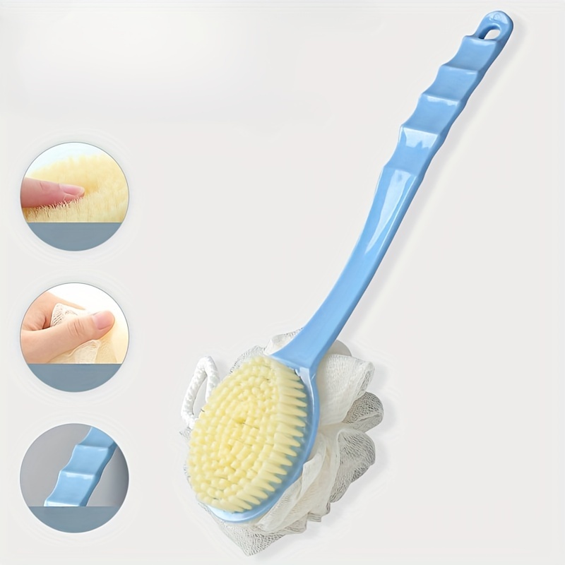2 in 1 soft bristle bath brush with long handle multi color   no batteries required ideal for exfoliating back scrubbing japanese bath rubbing mud bath artifact Product details 0