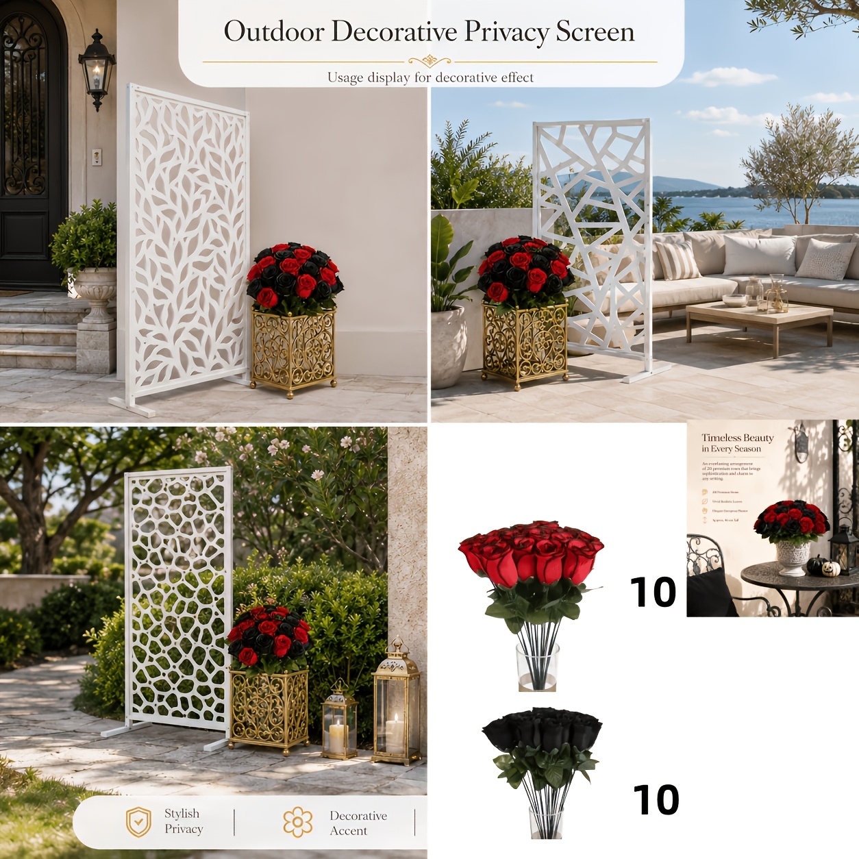 TEMU 20pcs High-end Artificial Rose Bouquet, Black And Red Rose Bridal Bouquet, Suitable For Home Decor, Weddings, Engagements, Halloween, And