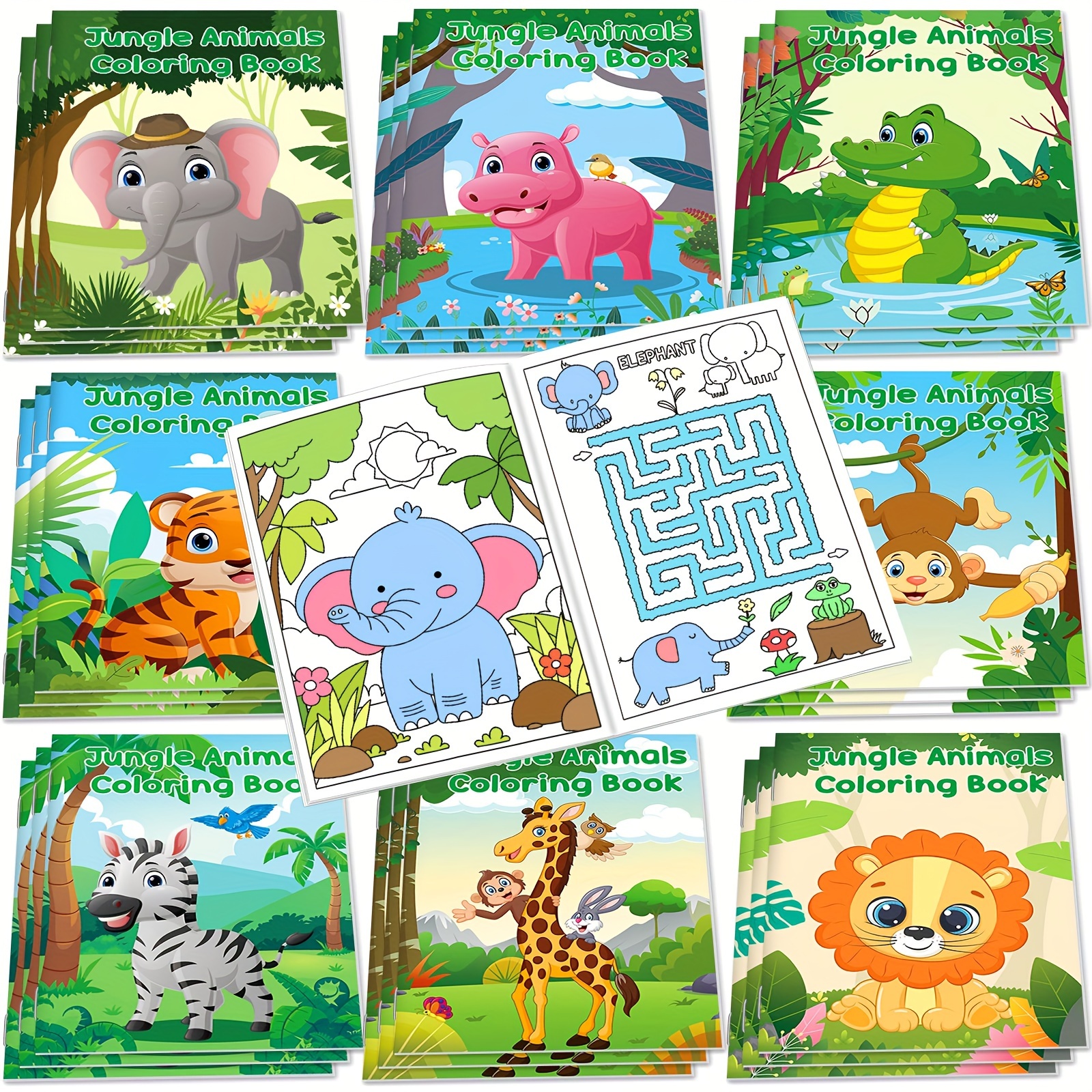 

24pcs Safari Animals Mini Activity Books For Safari Animals Lion Elephant Drawing Book For Party Favors Birthday Gifts Goodie Bag Fillers Classroom Supplies