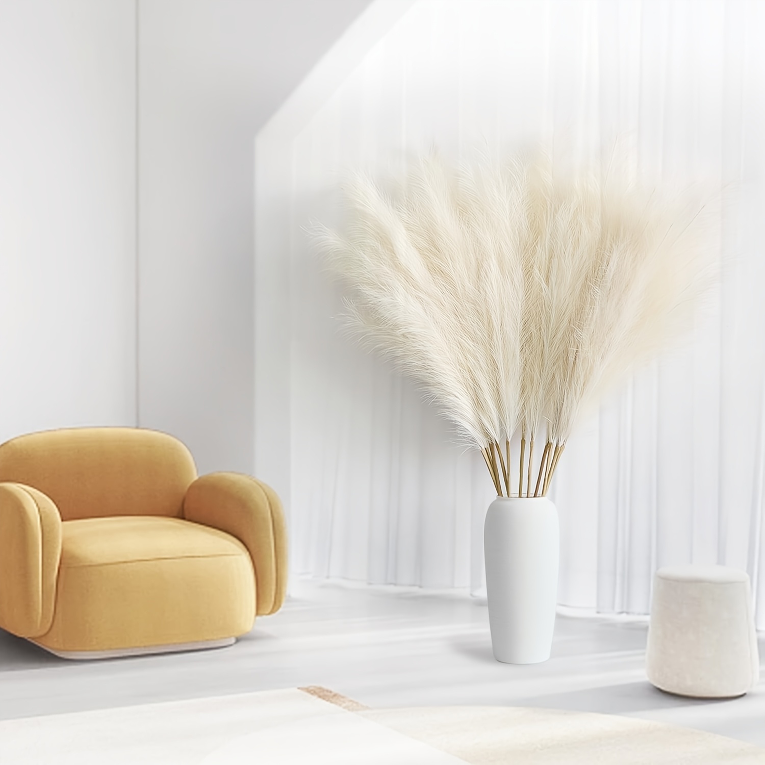 8/20 Hierba de caña sintética estilo bohemio | Combinación clásica de colores marrón y beige, forma esponjosa que restaura la textura natural | Hecha de material de caña artificial, no se marchita fácilmente, fácil de conservar y reutilizable | Crea un ambiente relajado e informal