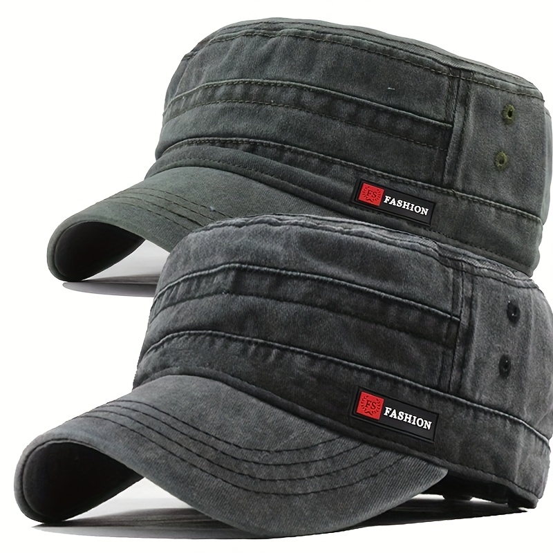 E-shop 2 Stück Unisex Verstellbare Flachkappen, Outdoor Sport Casual Vintage Baseballcap, Modisches Geschenk Retro Entenschnabelkappe