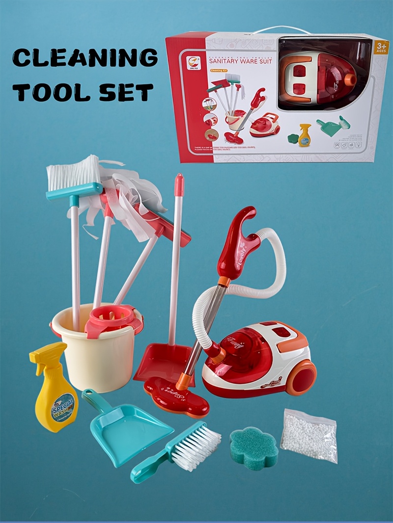kids pretend play cleaning set vacuum cleaner mop Temu Saudi Arabia
