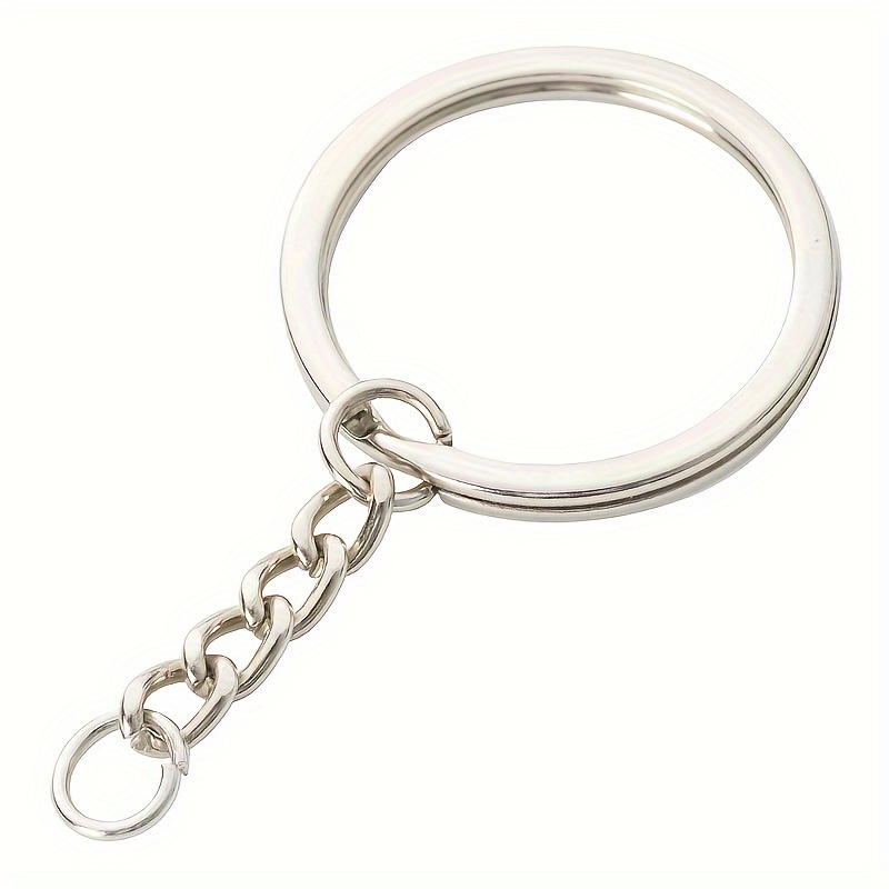 

A Set Of 200 Flat 25mm Silvery Key Rings, To Key Chain Making Kit, Including Chain Key Rings And Jump Rings, Key Ring Accessories, Used For Diy Craft Projects, Jewelry Making.