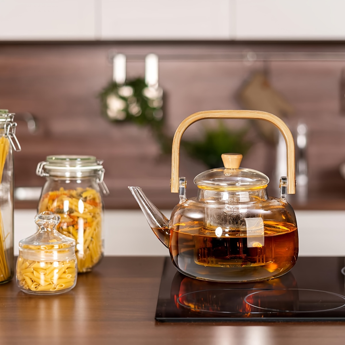 Tetera De Cristal Borosilicato 1500 Ml - Con Infusor Desmontable, Resistente Al Calor, Elegante