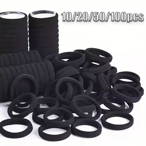 50 100pcs solid color elastic hair band ponytail clip stylish hair styling accessories for daily use